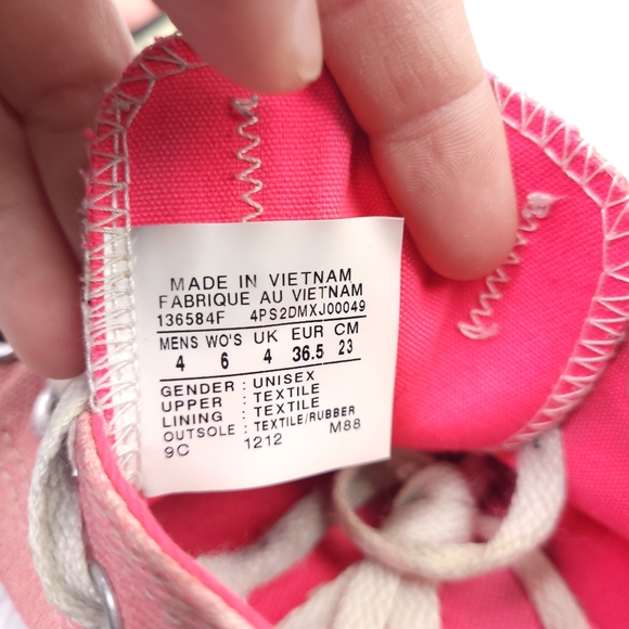 Converse All Star Pink Shoes Lace Up Athletic Sneakers Cap Toe Womens Size 6 - Picture 7 of 8